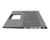 Clavier incl. topcase DE (allemand) gris/gris avec rétro-éclairage original pour Asus ZenBook Pro 15 UX535LI