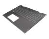 Clavier incl. topcase DE (allemand) gris/gris avec rétro-éclairage original pour HP Envy x360 15-cp0000