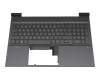 Clavier incl. topcase DE (allemand) gris/gris avec rétro-éclairage original pour HP Omen 16-c0000