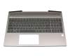 Clavier incl. topcase DE (allemand) gris/gris avec rétro-éclairage original pour HP ZBook 15 G5