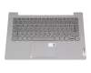 Clavier incl. topcase DE (allemand) gris/gris avec rétro-éclairage original pour Lenovo IdeaPad 5-14ALC05 (82LM)