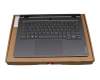 Clavier incl. topcase DE (allemand) gris/gris avec rétro-éclairage original pour Lenovo Legion Slim 5-14APH8 (82Y5)