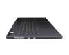 Clavier incl. topcase DE (allemand) gris/gris avec rétro-éclairage original pour Lenovo Legion Slim 5-14APH8 (82Y5)