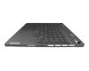 Clavier incl. topcase DE (allemand) gris/gris avec rétro-éclairage original pour Lenovo Legion Slim 5-16IRH8 (82YA/83D6)