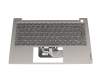 Clavier incl. topcase DE (allemand) gris/gris avec rétro-éclairage original pour Lenovo ThinkBook 13s ITL (20V9)