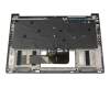 Clavier incl. topcase DE (allemand) gris/gris avec rétro-éclairage original pour Lenovo ThinkBook 13x ITG (20WJ)