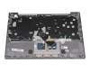 Clavier incl. topcase DE (allemand) gris/gris avec rétro-éclairage original pour Lenovo ThinkBook 14 G2 ITL (20VD)