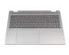 Clavier incl. topcase DE (allemand) gris/gris avec rétro-éclairage original pour Lenovo Yoga 7 16IAP7 (82QG)