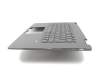 Clavier incl. topcase DE (allemand) gris/gris avec rétro-éclairage original pour Lenovo Yoga 720-15IKB (80X7)
