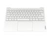 Clavier incl. topcase DE (allemand) gris/gris avec rétro-éclairage original pour Lenovo Yoga Slim 7 Carbon 13IAP7 (82U9)
