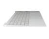 Clavier incl. topcase DE (allemand) gris/gris avec rétro-éclairage original pour Lenovo Yoga Slim 7 Carbon 13IAP7 (82U9)