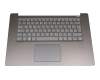 Clavier incl. topcase DE (allemand) gris/gris avec rétro-éclairage original pour Toshiba Satellite S50W-C