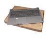 Clavier incl. topcase DE (allemand) gris/gris avec rétro-éclairage original pour Toshiba Satellite S50W-C