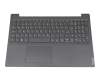 Clavier incl. topcase DE (allemand) gris/gris original pour Lenovo V15-IGL (82C3)