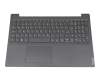 Clavier incl. topcase DE (allemand) gris/gris original pour Lenovo V15-IGL (82C3/82NN)