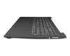 Clavier incl. topcase DE (allemand) gris/gris original pour Lenovo V15-IGL (82C3/82NN)
