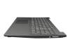 Clavier incl. topcase DE (allemand) gris/noir (rau) original pour Lenovo IdeaPad S145-15API (81V7)