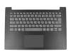 Clavier incl. topcase DE (allemand) gris/noir rainuré original pour Lenovo V145-14AST (81MS)