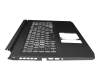Clavier incl. topcase DE (allemand) moir/blanc/noir avec rétro-éclairage original pour Acer Nitro 5 (AN515-54)