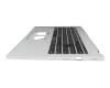 Clavier incl. topcase DE (allemand) noir/argent (à l\'aide d\'une touche spéciale) original pour Acer Extensa 15 (EX215-57)