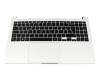 Clavier incl. topcase DE (allemand) noir/argent (Win11) original pour Toshiba Satellite S50W-C