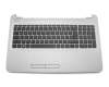 Clavier incl. topcase DE (allemand) noir/argent Inscription blanche, structure linéaire sur la surface du boîtier original pour HP Pavilion 15-af000