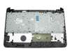 Clavier incl. topcase DE (allemand) noir/argent avec inscription blanche sur le clavier, structure de lignes sur la surface du boîtier original pour HP 250 G5