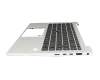 Clavier incl. topcase DE (allemand) noir/argent avec rétro-éclairage et mouse stick original pour HP EliteBook 840 G7