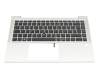 Clavier incl. topcase DE (allemand) noir/argent avec rétro-éclairage et mouse stick original pour HP EliteBook 840 G8