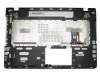 Clavier incl. topcase DE (allemand) noir/argent avec rétro-éclairage original pour Asus N76VM