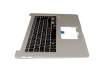 Clavier incl. topcase DE (allemand) noir/argent avec rétro-éclairage original pour Asus VivoBook 15 X510UA