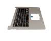 Clavier incl. topcase DE (allemand) noir/argent avec rétro-éclairage original pour Asus VivoBook 15 X510UQ
