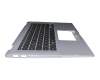 Clavier incl. topcase DE (allemand) noir/argent avec rétro-éclairage original pour Asus VivoBook Flip 14 TP412FA