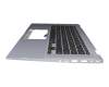 Clavier incl. topcase DE (allemand) noir/argent avec rétro-éclairage original pour Asus VivoBook Flip 14 TP412FA