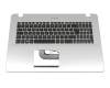 Clavier incl. topcase DE (allemand) noir/argent avec rétro-éclairage original pour Asus VivoBook Pro 17 N705UD