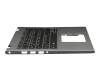 Clavier incl. topcase DE (allemand) noir/argent avec rétro-éclairage original pour Dell Inspiron 13 (7380)