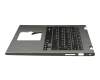 Clavier incl. topcase DE (allemand) noir/argent avec rétro-éclairage original pour Dell Inspiron 13 (7380)