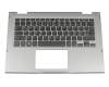 Clavier incl. topcase DE (allemand) noir/argent avec rétro-éclairage original pour Dell Inspiron 13 2in1 (5368)