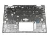 Clavier incl. topcase DE (allemand) noir/argent avec rétro-éclairage original pour Dell Inspiron 13 2in1 (5368)