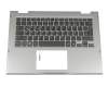 Clavier incl. topcase DE (allemand) noir/argent avec rétro-éclairage original pour Dell Inspiron 13 2in1 (5379)