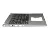 Clavier incl. topcase DE (allemand) noir/argent avec rétro-éclairage original pour Dell Inspiron 13 2in1 (5379)