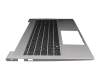 Clavier incl. topcase DE (allemand) noir/argent avec rétro-éclairage original pour HP ProBook 450 G8