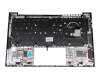 Clavier incl. topcase DE (allemand) noir/argent avec rétro-éclairage original pour HP ZBook Firefly 14 G7