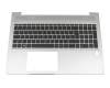 Clavier incl. topcase DE (allemand) noir/argent avec rétro-éclairage pour HP ProBook 455 G6
