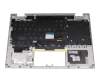 Clavier incl. topcase DE (allemand) noir/argent/noir sans rétroéclairage original pour HP Pavilion x360 14-dw1000