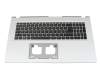 Clavier incl. topcase DE (allemand) noir/argent original pour Acer Aspire 3 (A317-54G)