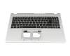 Clavier incl. topcase DE (allemand) noir/argent original pour Acer Extensa 15 (EX215-57)