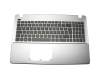 Clavier incl. topcase DE (allemand) noir/argent original pour Asus A550VX
