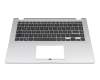 Clavier incl. topcase DE (allemand) noir/argent original pour Asus E410MA