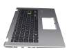 Clavier incl. topcase DE (allemand) noir/argent original pour Asus E410MA